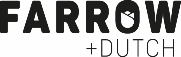 Het logo van Farrow+Dutch in het zwart
